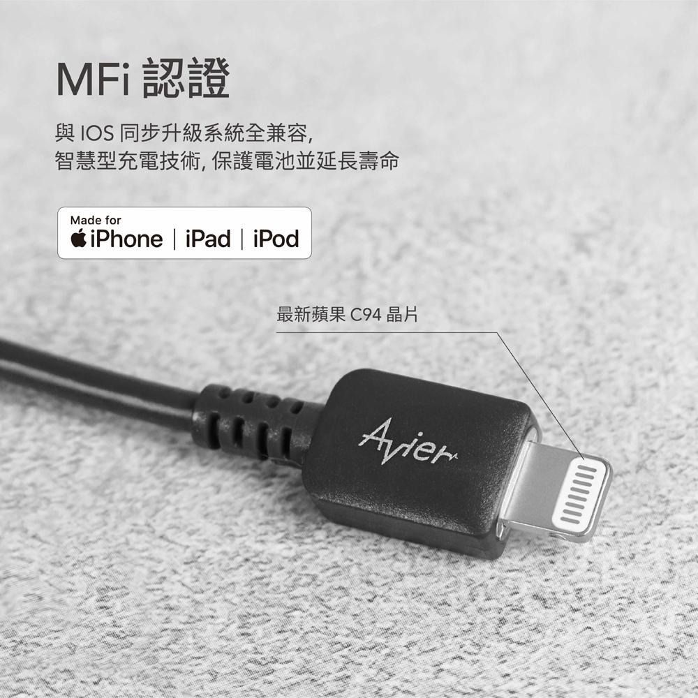 【Avier】Lightning 快充 充電組 36W 充電器 + Lightning 1M / 2M - 紫色-細節圖9