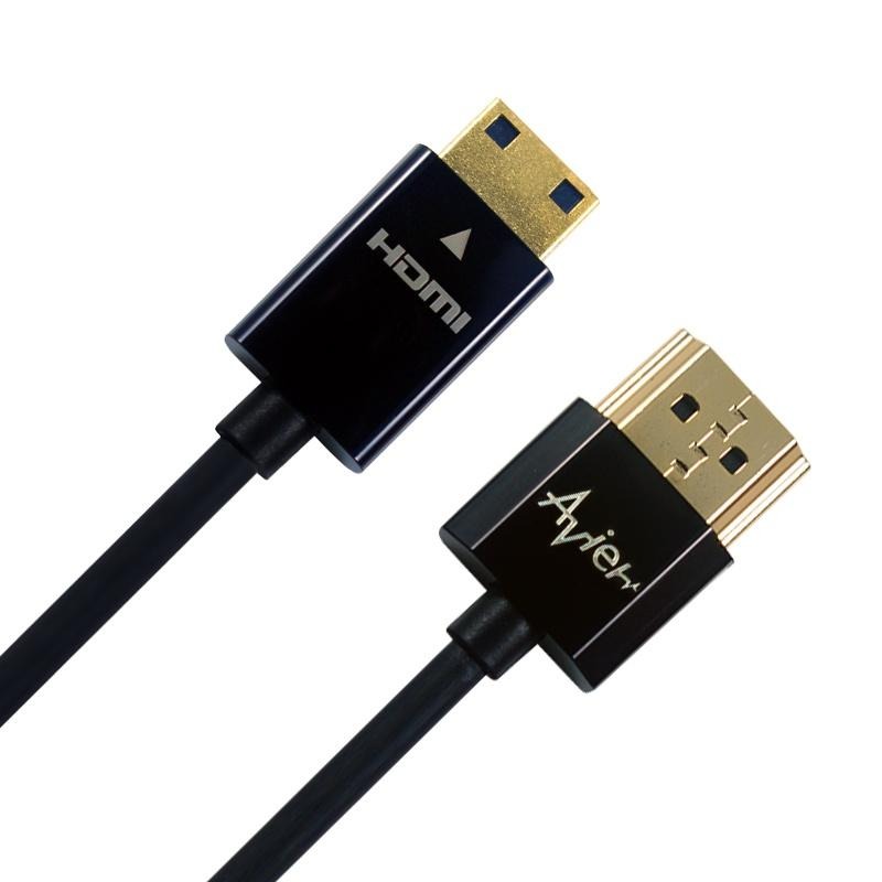 【Avier】Mini HDMI to HDMI 影音傳輸線 1.4 超薄極細版 1.8M-細節圖2