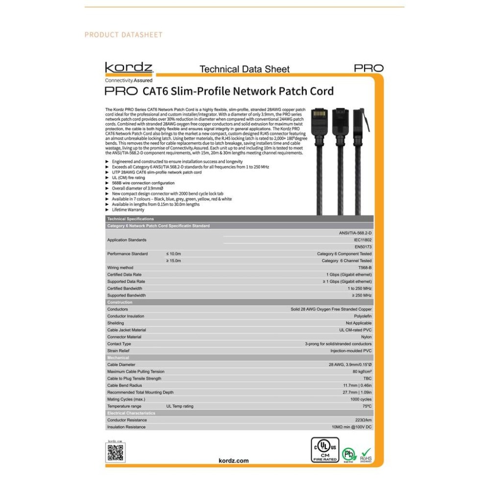 【Kordz】PRO CAT6 28AWG 極細 高速 網路線 - 藍色 30米-細節圖9