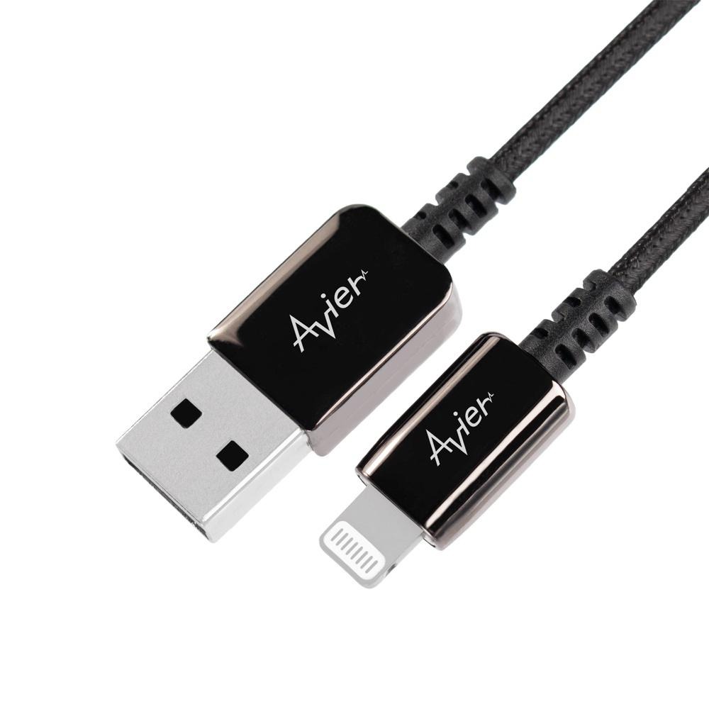 【Avier】CLASSIC USB A to Lightning 編織高速充電傳輸線 1.8M - 耀岩黑-細節圖2