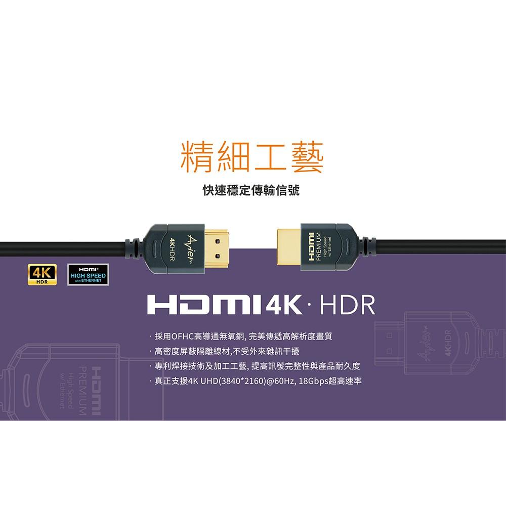 【Avier】Premium HDMI 超高清極速影音傳輸線 1M-細節圖2