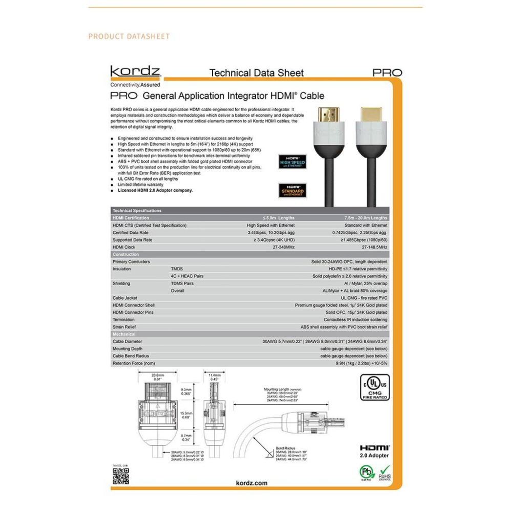 【Kordz】PRO 高速影音 HDMI 傳輸線 0.5M-細節圖5