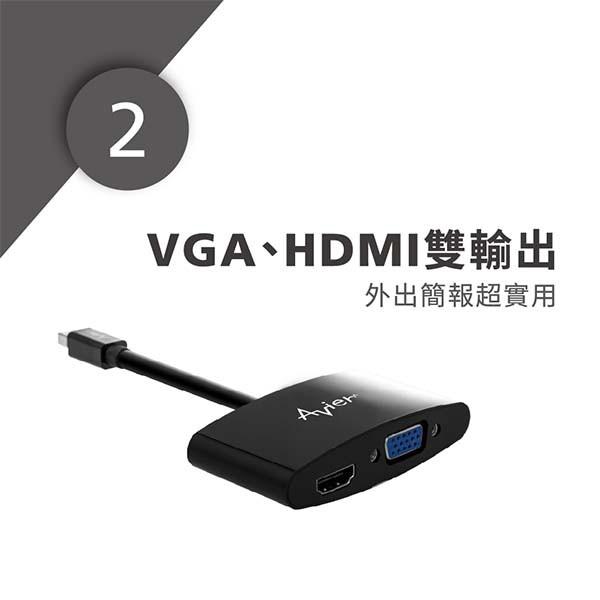 【Avier】Mini DP TO HDMI+VGA 轉接器-細節圖4