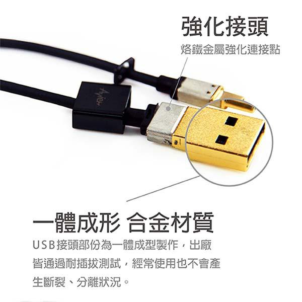 【Avier】Micro USB 2.0充電傳輸線_Android 專用 (20CM) / 綠色-細節圖6