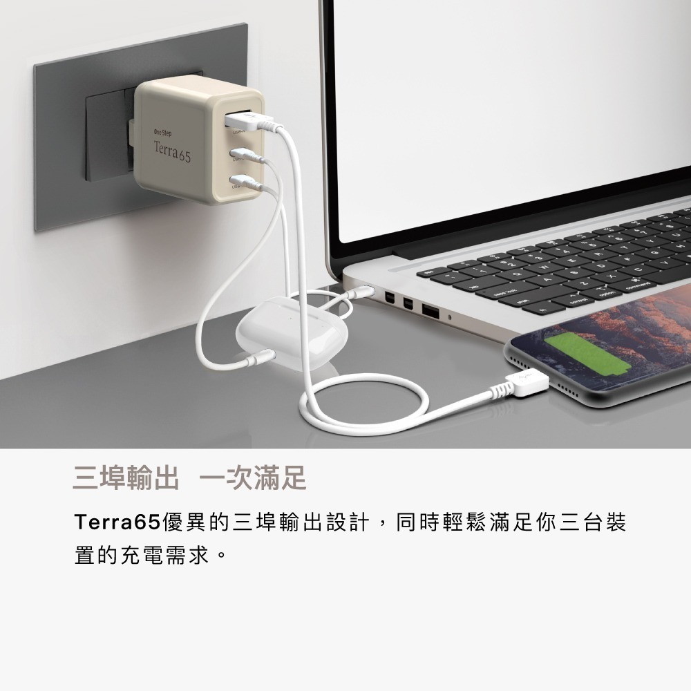 【Avier】One Step Terra 65W 三孔 氮化鎵 環保 快充頭 充電器-細節圖7
