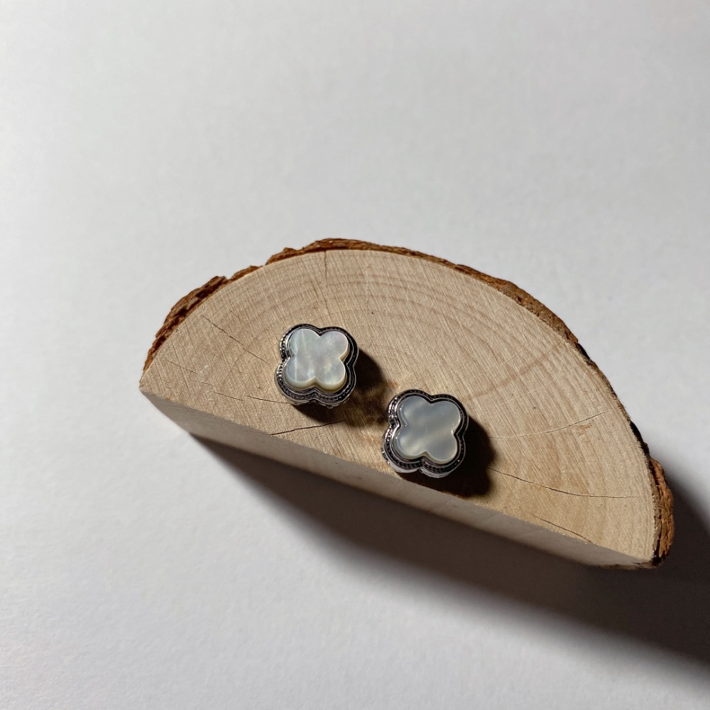 BKL珍珠貝母(白蝶貝)幸運草白銅盒子｜路路通-細節圖2