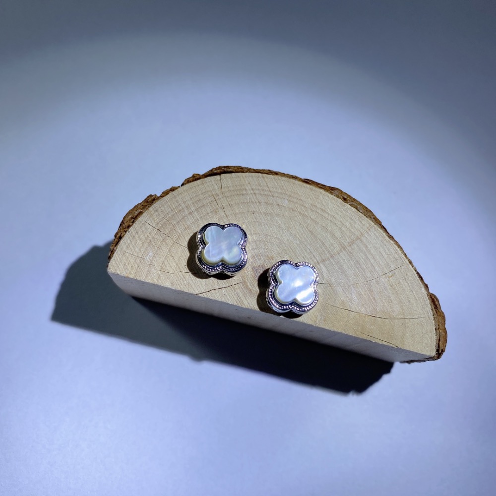 BKL珍珠貝母(白蝶貝)幸運草白銅盒子｜路路通-細節圖3