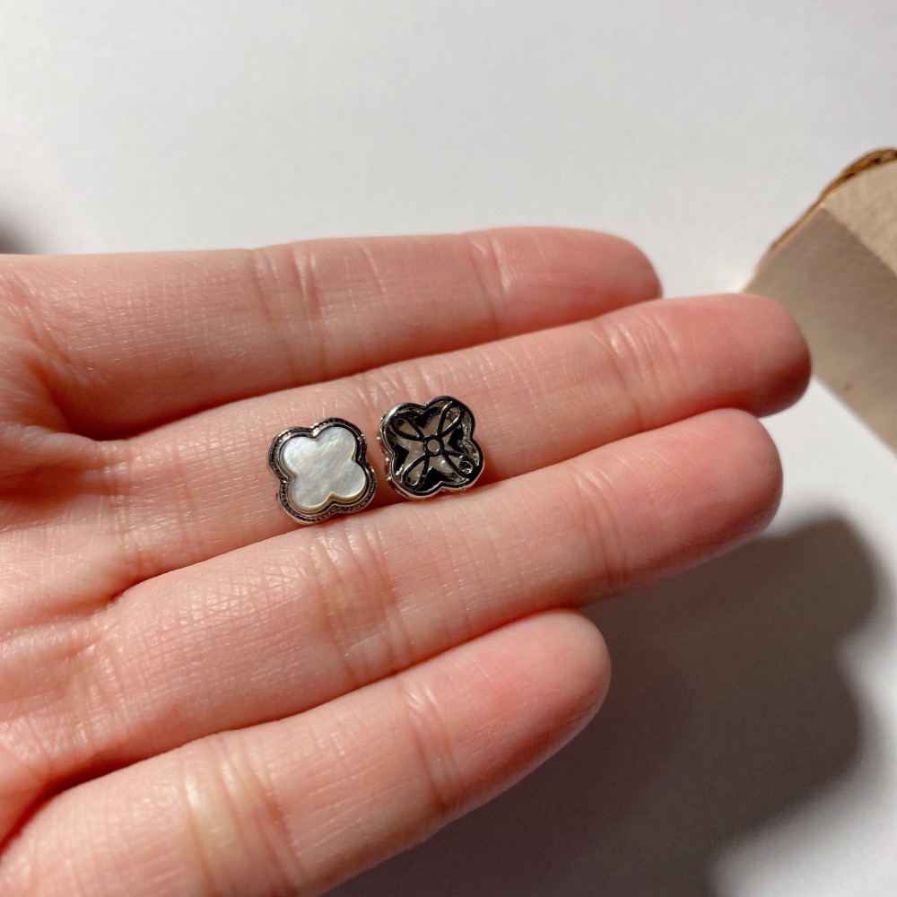 BKL珍珠貝母(白蝶貝)幸運草白銅盒子｜路路通-細節圖5