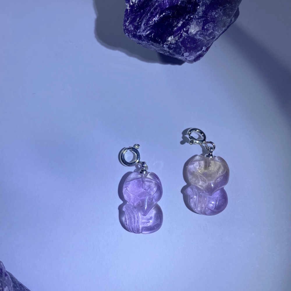 BKL紫水晶大頭狐狸隨意扣-細節圖2