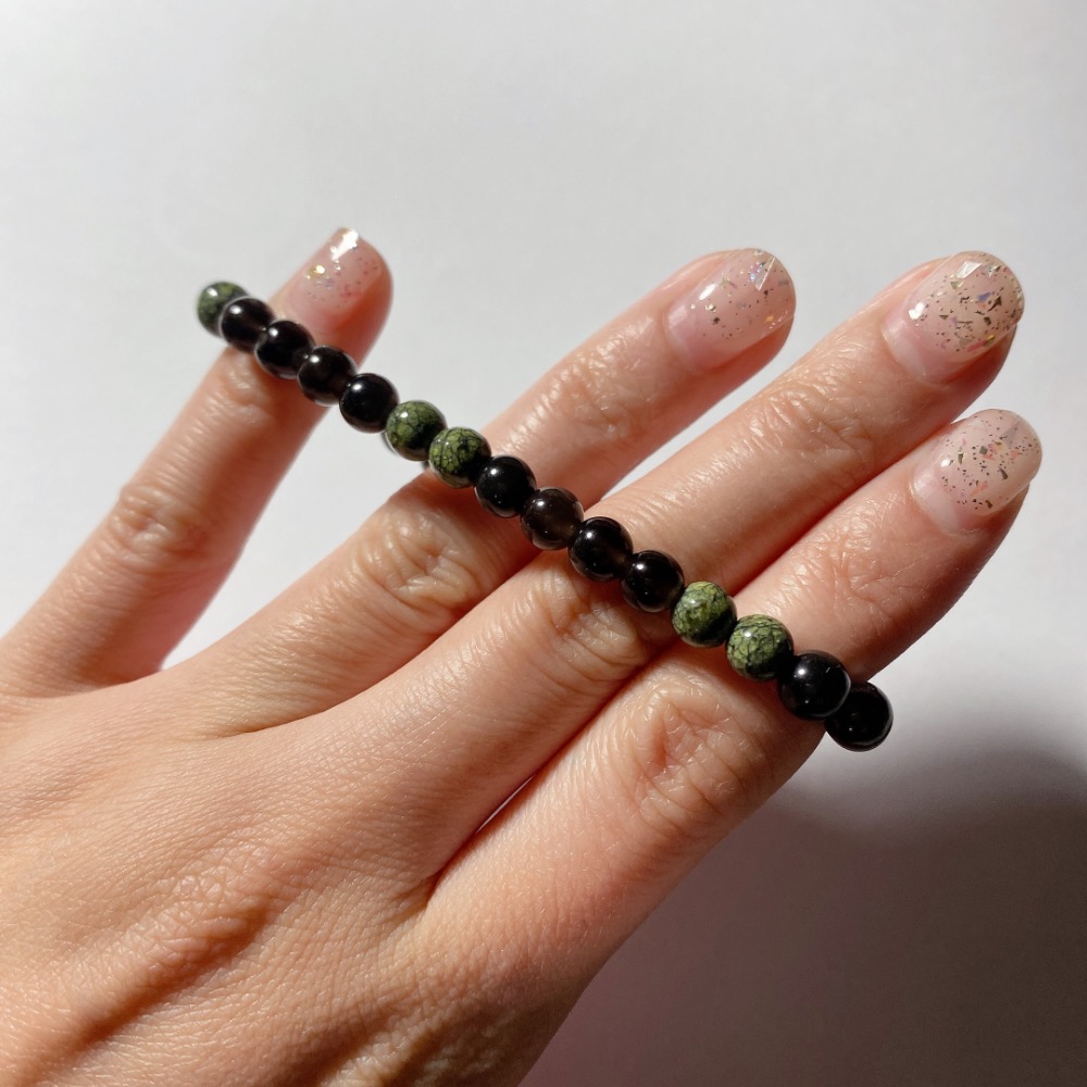 BKL立體貓頭銀曜石x藥王石x翠石榴石-細節圖8