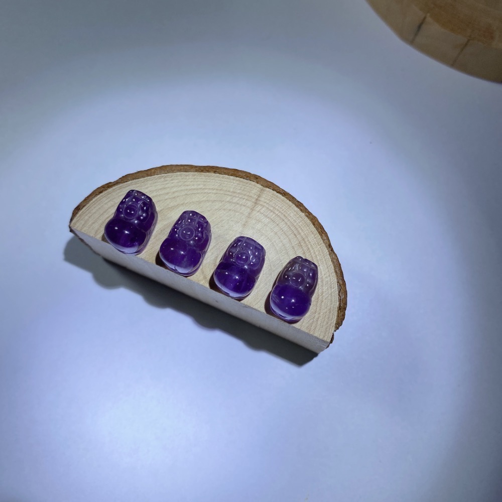 BKL玻利維亞紫水晶貔貅雕刻｜直通孔-細節圖2