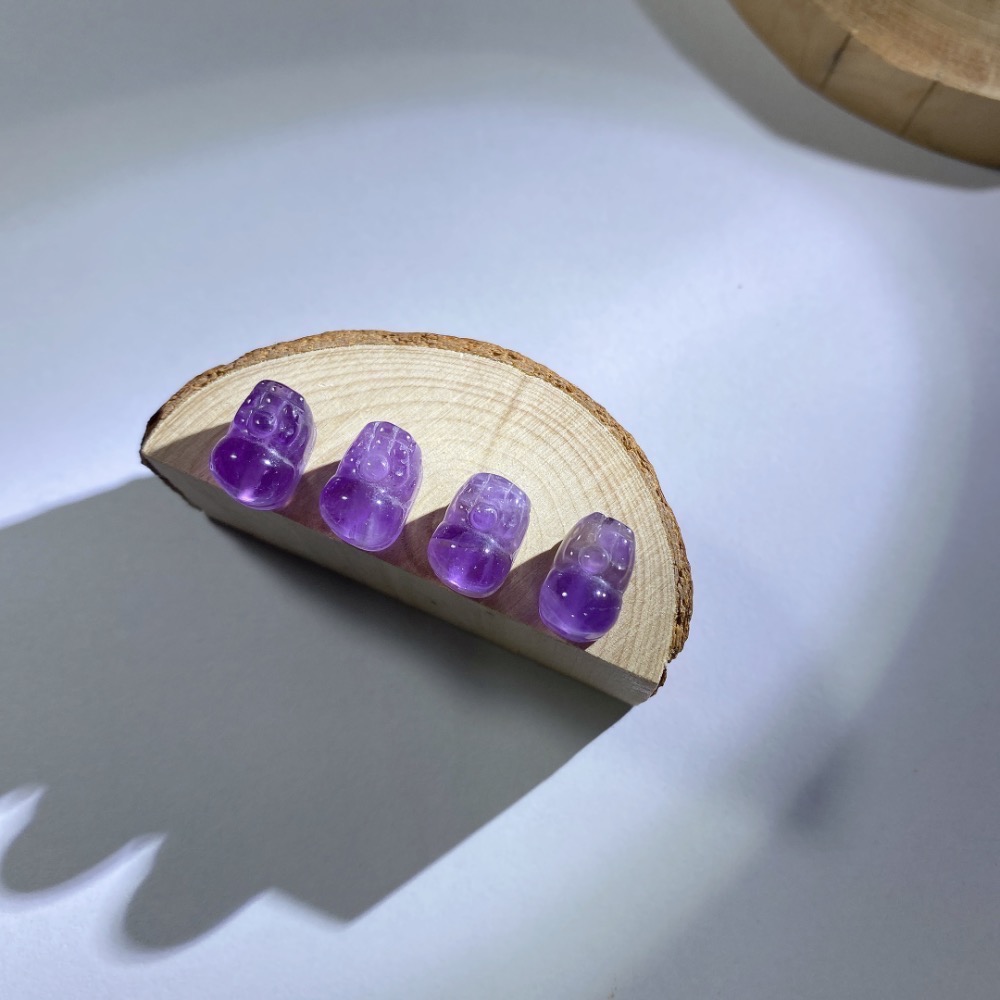 BKL玻利維亞紫水晶貔貅雕刻｜直通孔-細節圖3