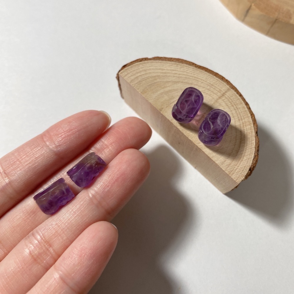 BKL玻利維亞紫水晶貔貅雕刻｜直通孔-細節圖5