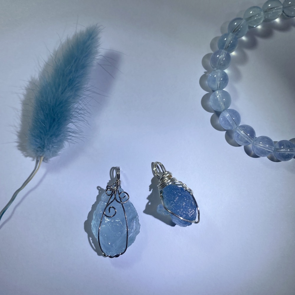 BKL原礦海藍手工繞線｜吊墜-細節圖2