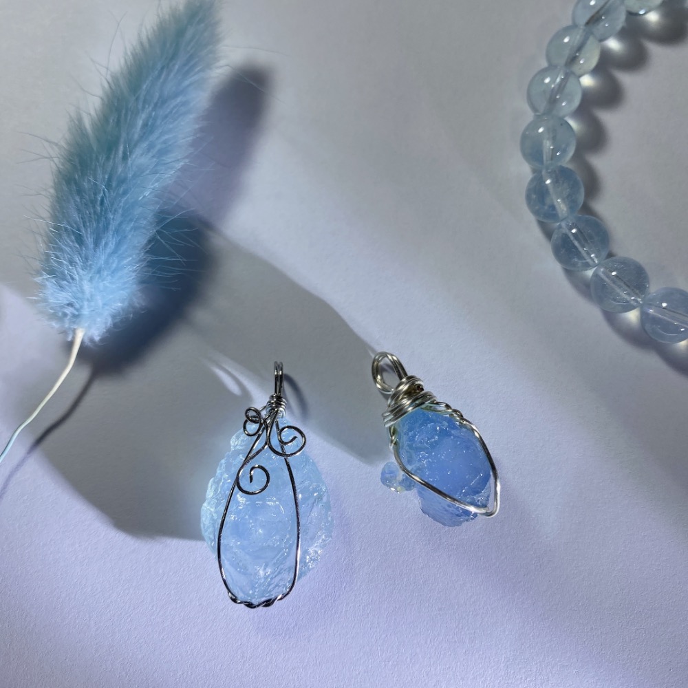 BKL原礦海藍手工繞線｜吊墜-細節圖4