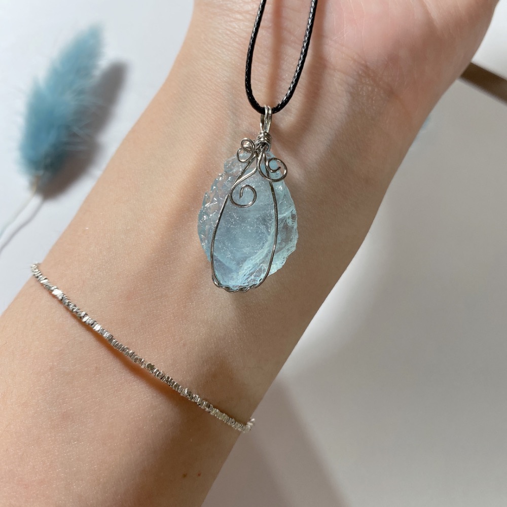 BKL原礦海藍手工繞線｜吊墜-細節圖5