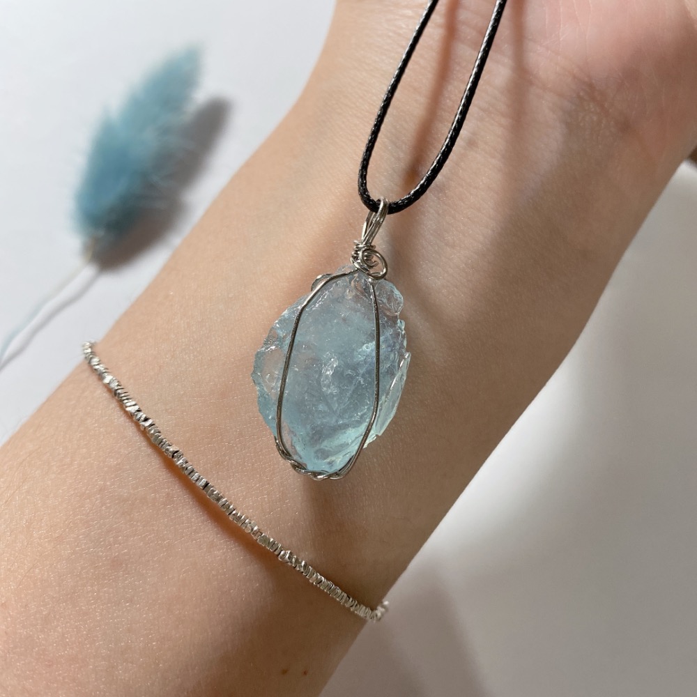 BKL原礦海藍手工繞線｜吊墜-細節圖6