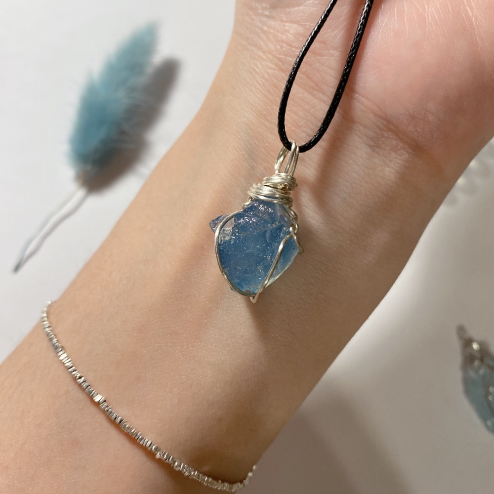 BKL原礦海藍手工繞線｜吊墜-細節圖7