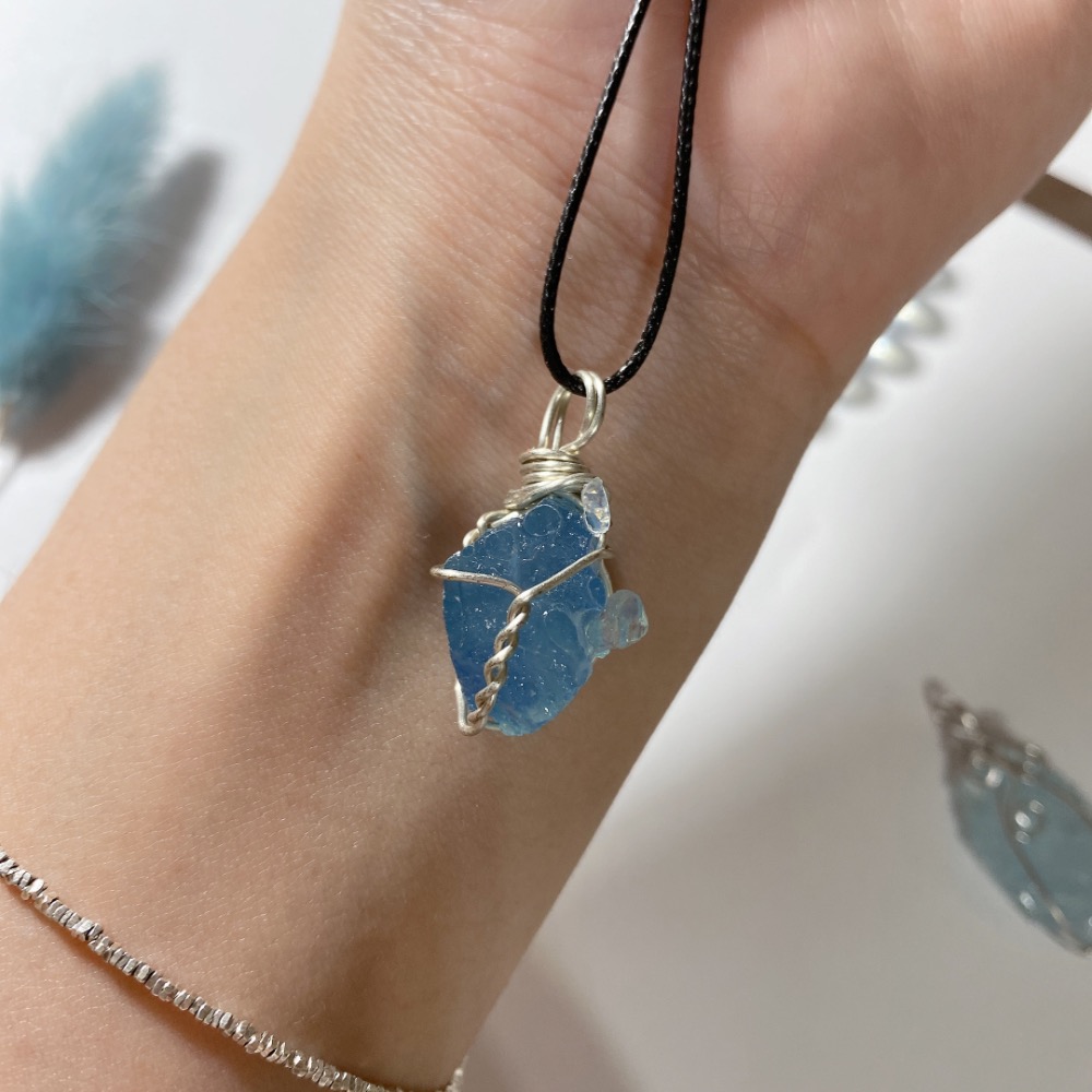 BKL原礦海藍手工繞線｜吊墜-細節圖8