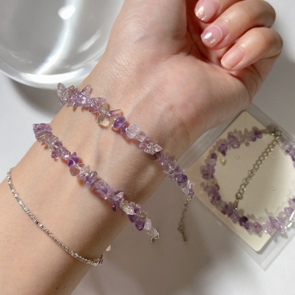 BKL紫黃晶隋形鈦鋼手鏈-細節圖2