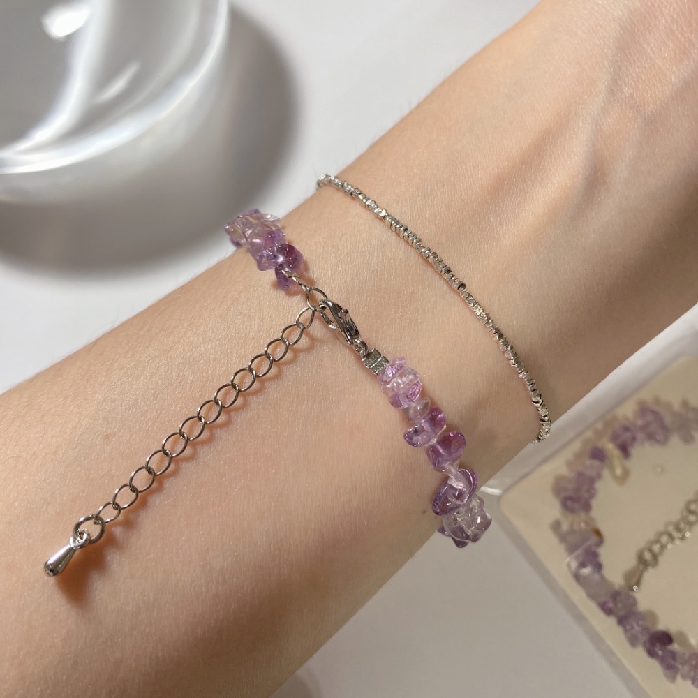 BKL紫黃晶隋形鈦鋼手鏈-細節圖4