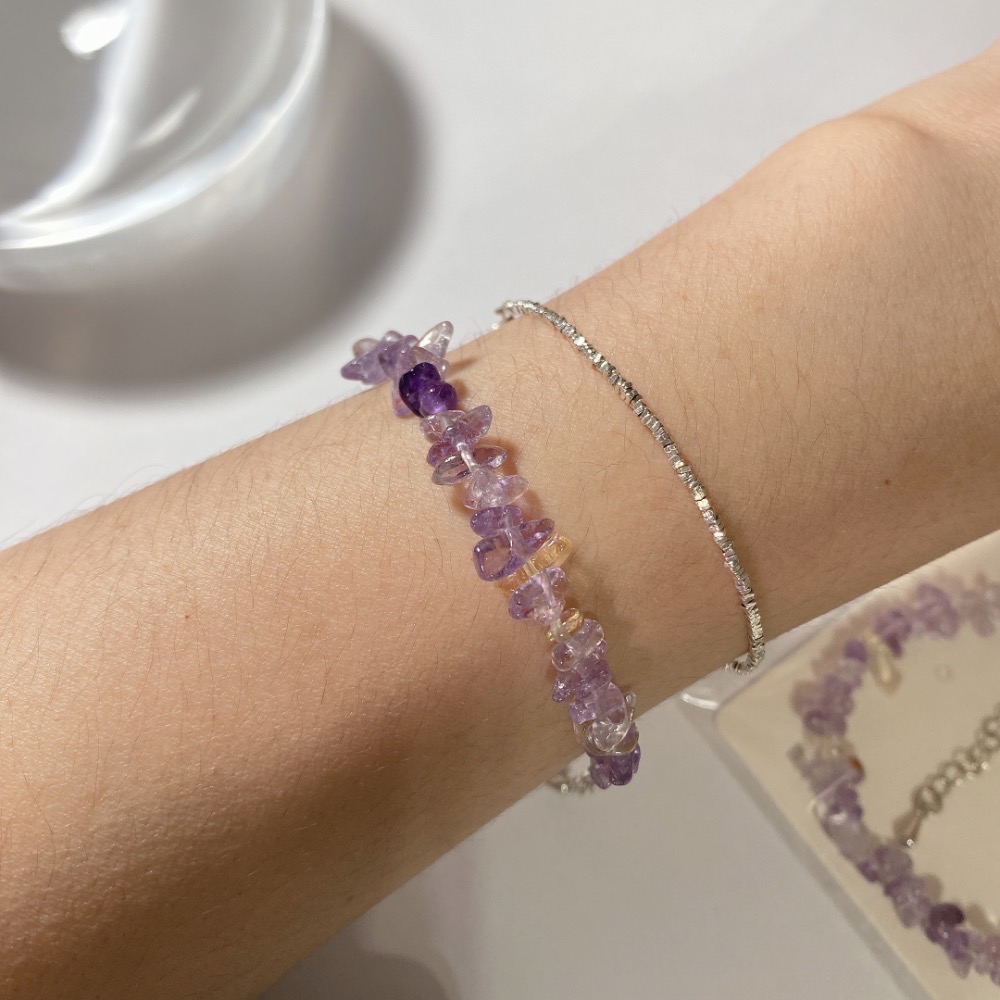 BKL紫黃晶隋形鈦鋼手鏈-細節圖5