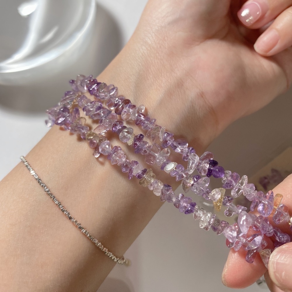 BKL紫黃晶隋形鈦鋼手鏈-細節圖8