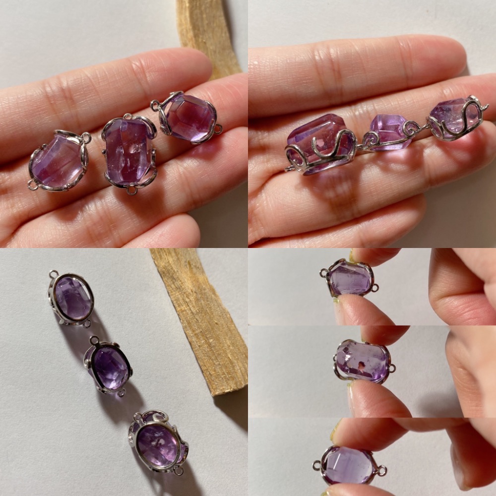 BKL拋光切面紫水晶雙耳白銅包邊-規格圖10