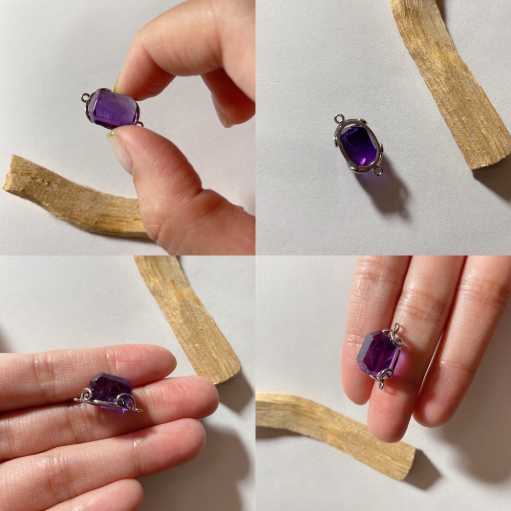 BKL拋光切面紫水晶雙耳白銅包邊-規格圖10