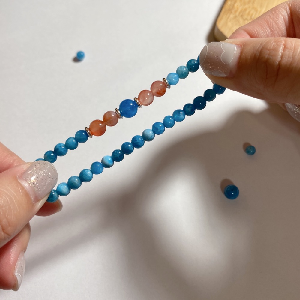 BKL藍磷灰石x川料冰飄南紅瑪瑙｜設計款-細節圖4