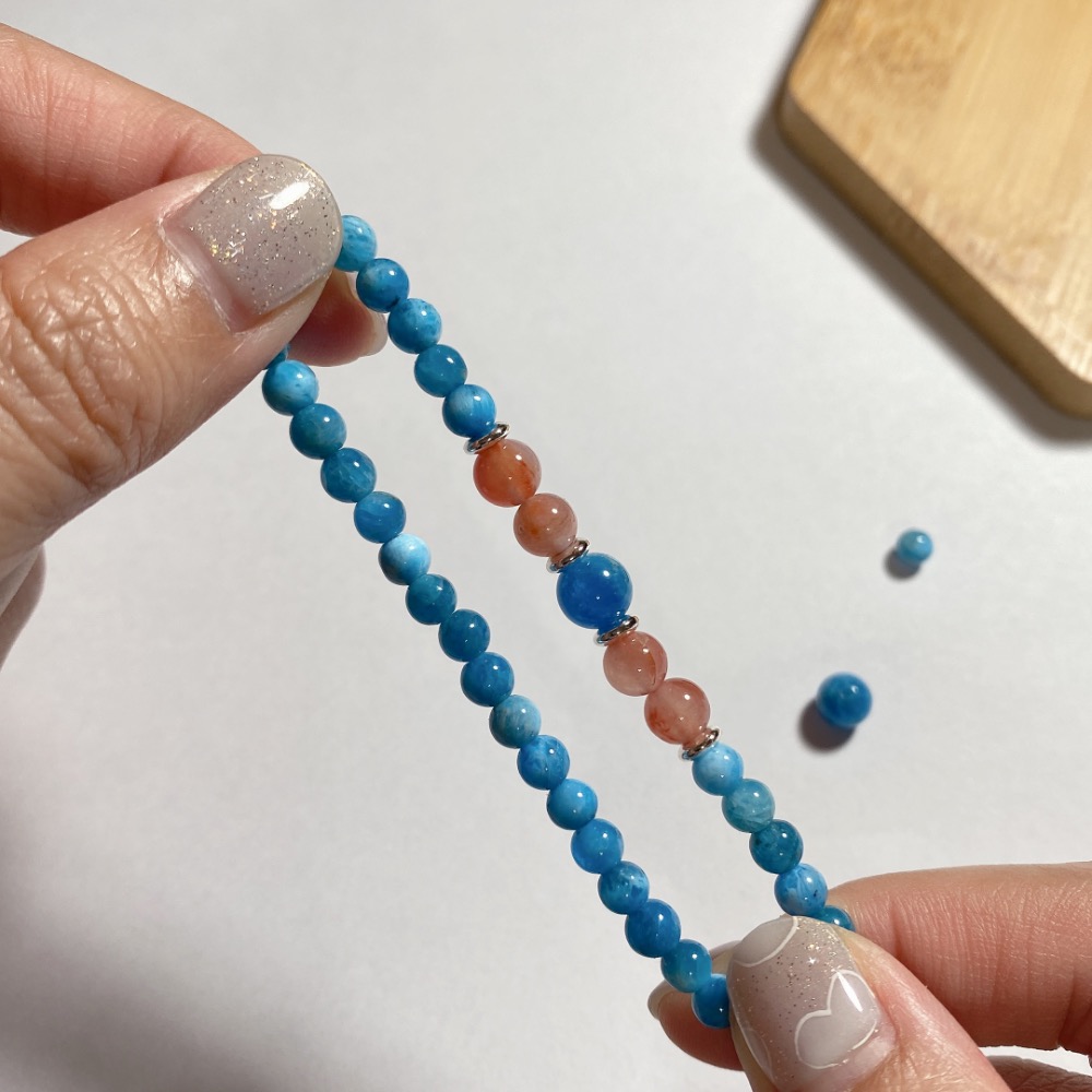 BKL藍磷灰石x川料冰飄南紅瑪瑙｜設計款-細節圖5