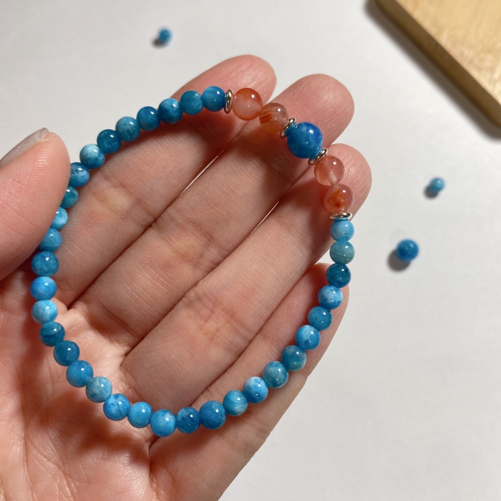 BKL藍磷灰石x川料冰飄南紅瑪瑙｜設計款-細節圖8