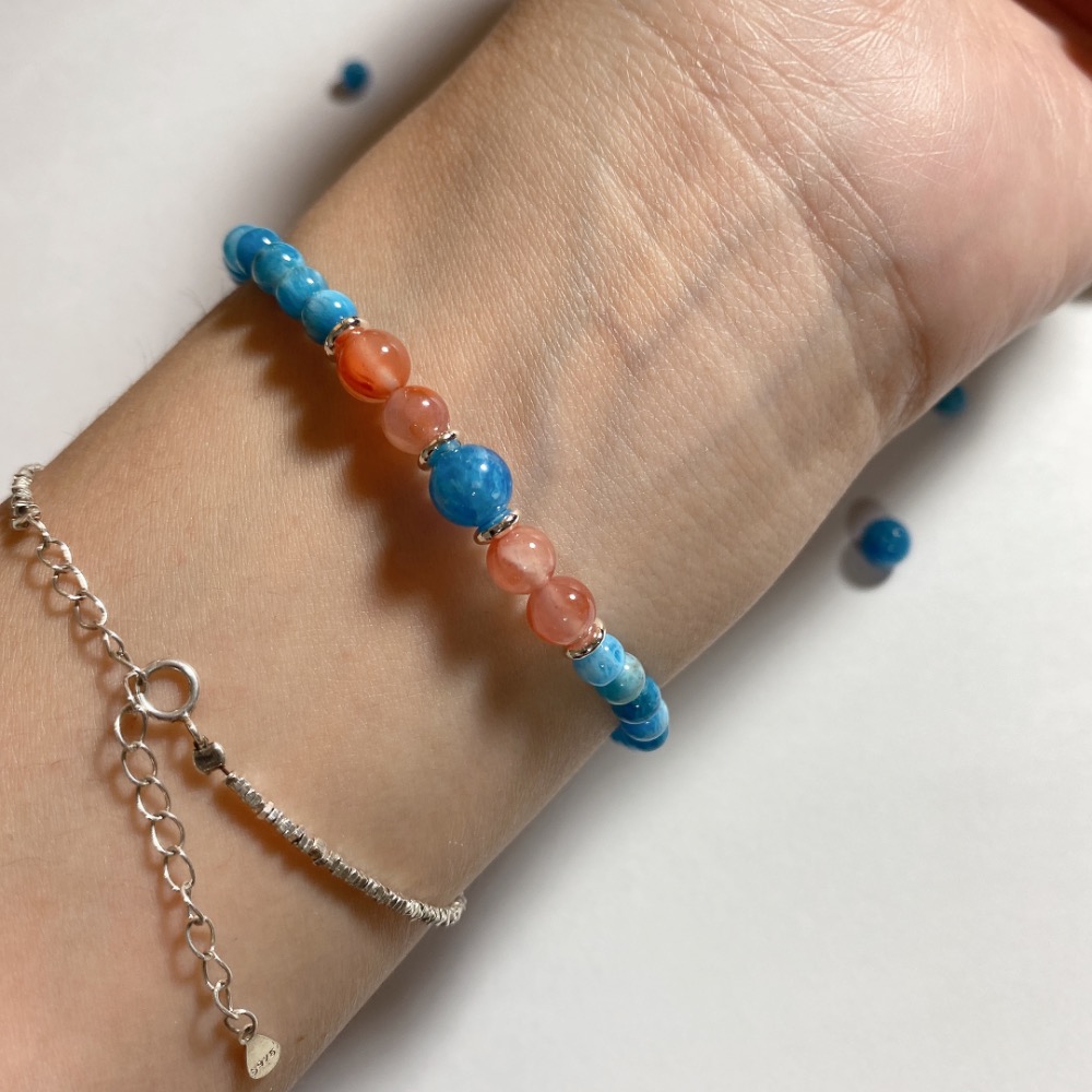 BKL藍磷灰石x川料冰飄南紅瑪瑙｜設計款-細節圖9