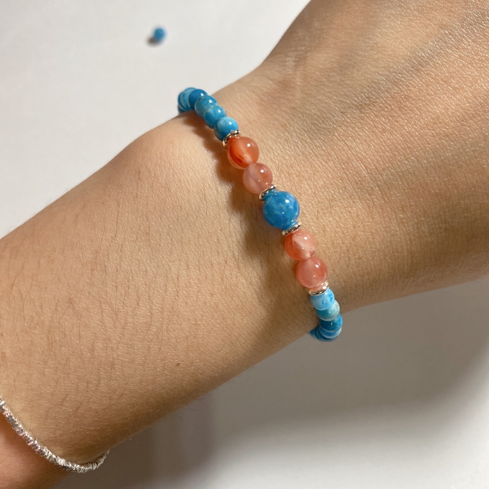 BKL藍磷灰石x川料冰飄南紅瑪瑙｜設計款-細節圖10