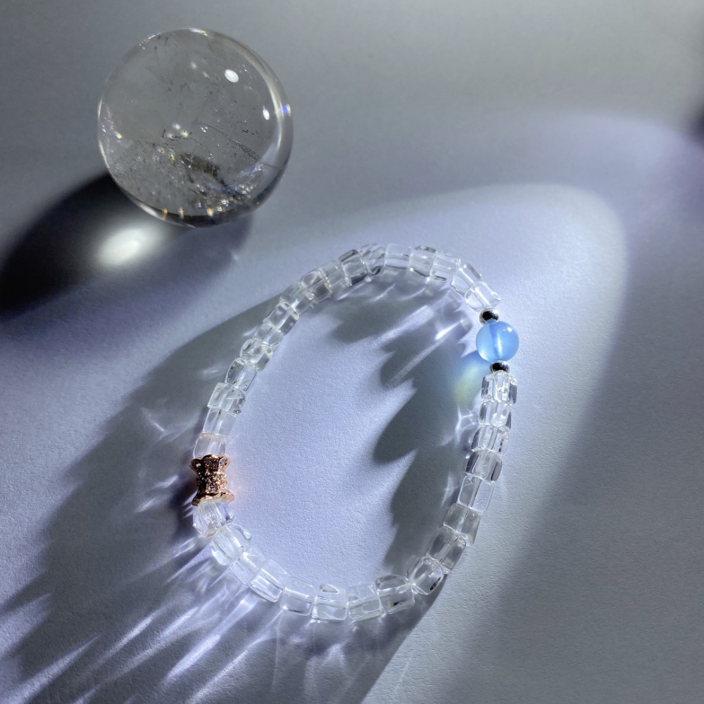 BKL魔鬼藍海藍寶x冰塊白水晶｜設計款-細節圖3