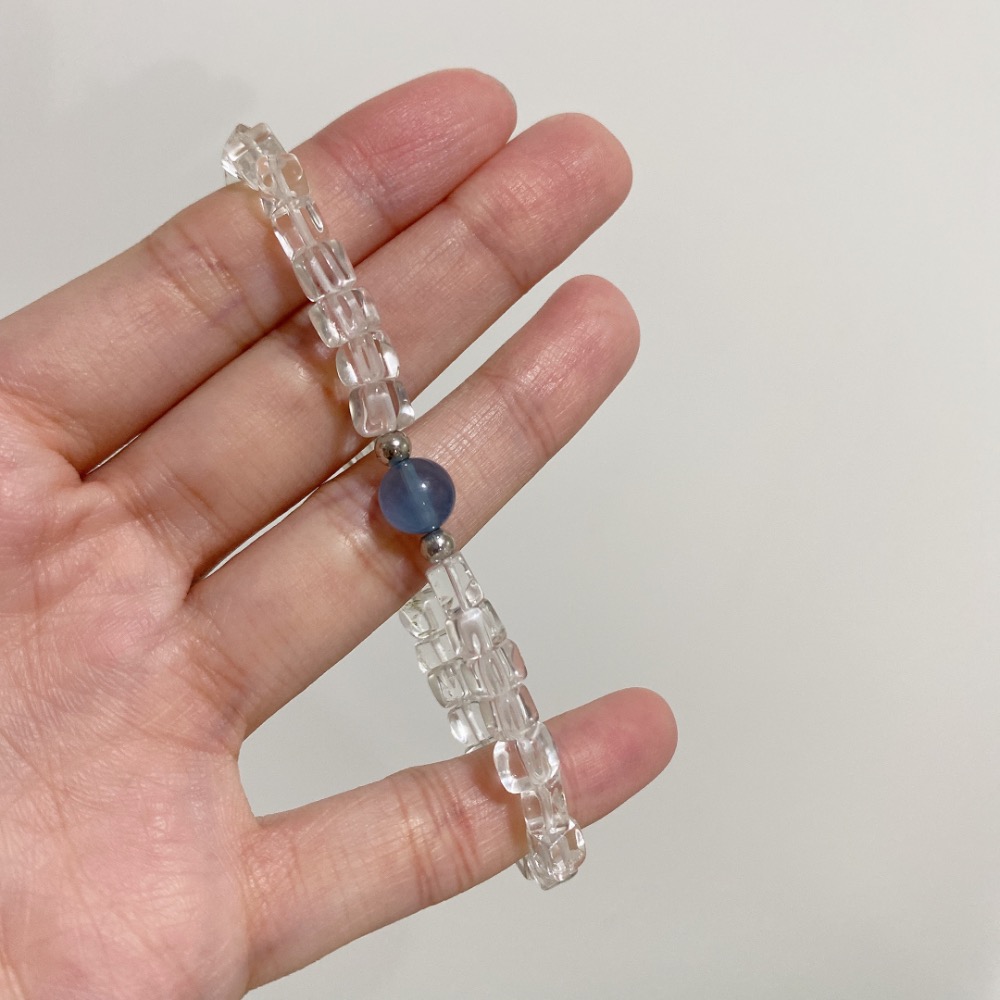 BKL魔鬼藍海藍寶x冰塊白水晶｜設計款-細節圖4