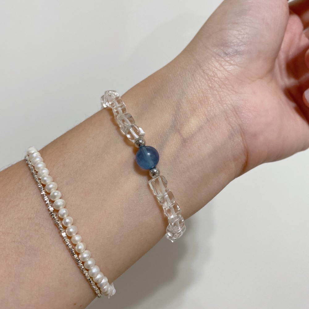 BKL魔鬼藍海藍寶x冰塊白水晶｜設計款-細節圖7