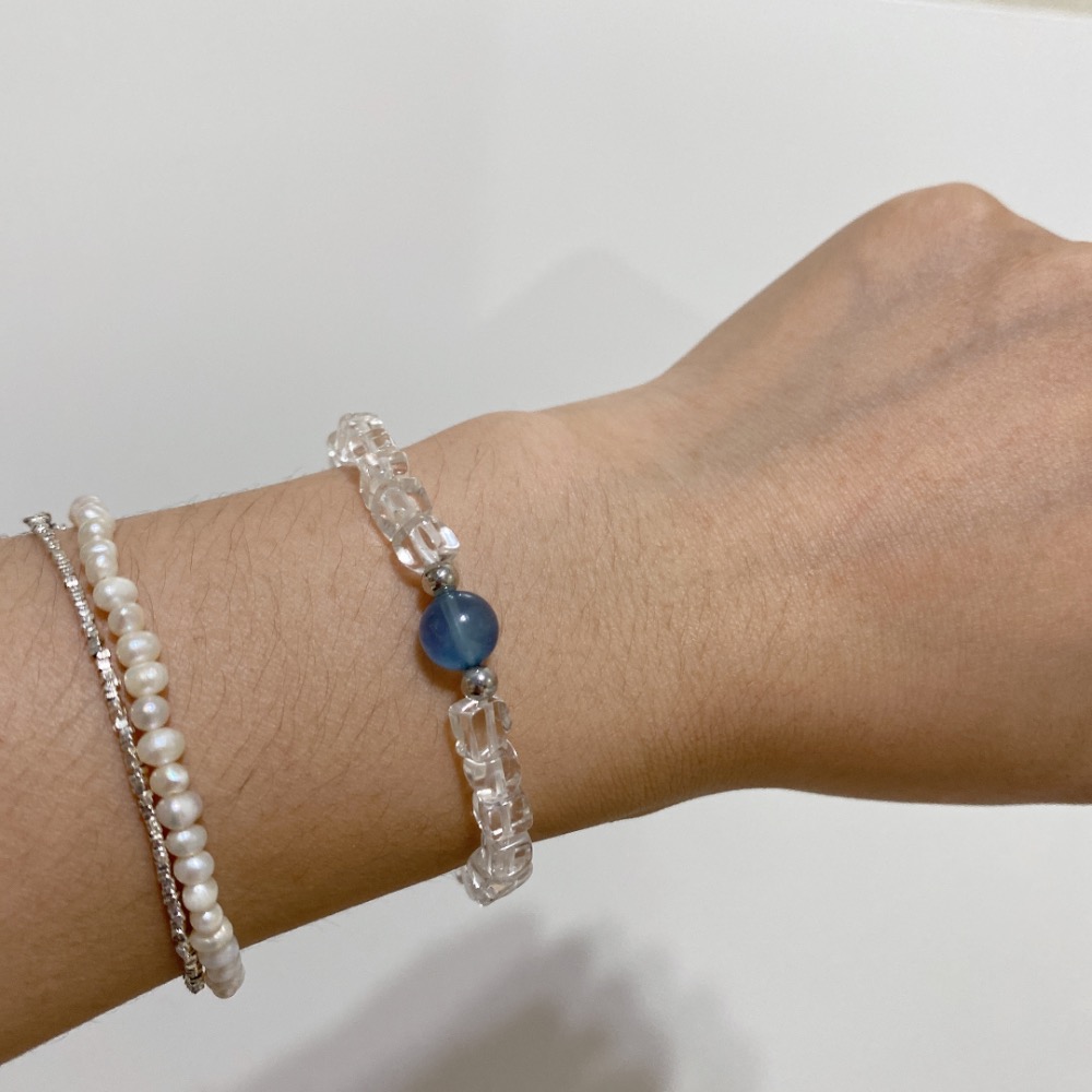 BKL魔鬼藍海藍寶x冰塊白水晶｜設計款-細節圖8