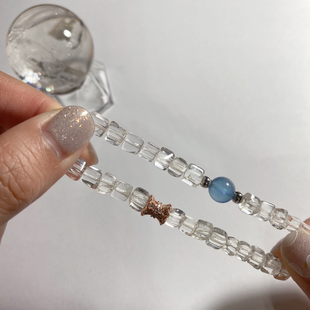 BKL魔鬼藍海藍寶x冰塊白水晶｜設計款-細節圖9