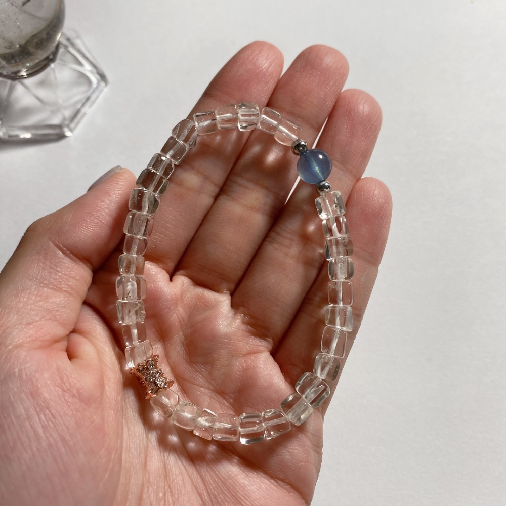 BKL魔鬼藍海藍寶x冰塊白水晶｜設計款-細節圖10