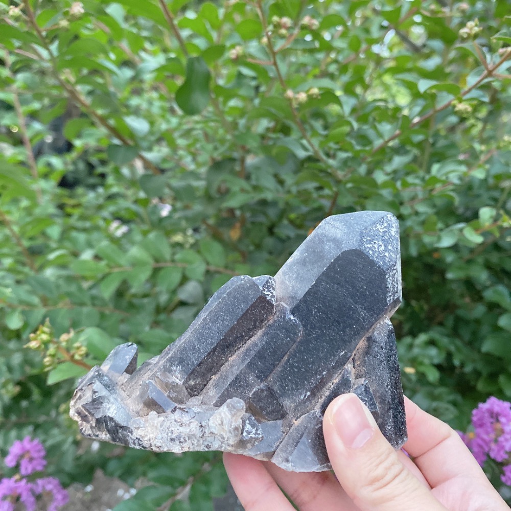 BKL天然巴西墨晶簇·附訂製木頭底座-細節圖3