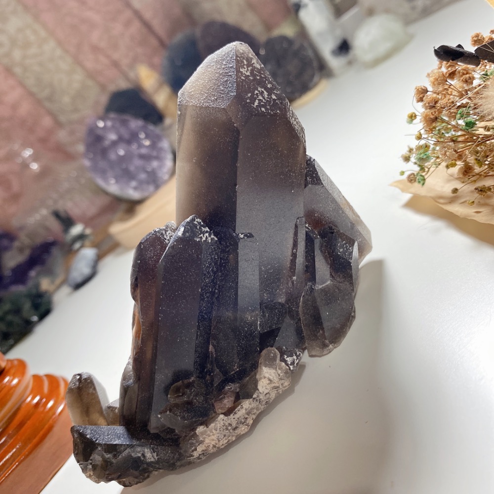 BKL天然巴西墨晶簇·附訂製木頭底座-細節圖9