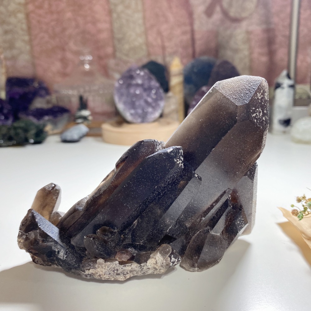 BKL天然巴西墨晶簇·附訂製木頭底座-細節圖10