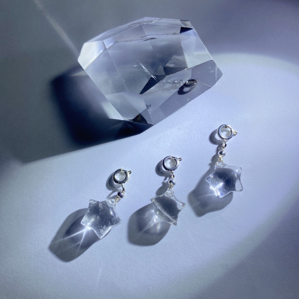 BKL天然白水晶五角星星｜隨意扣-細節圖3