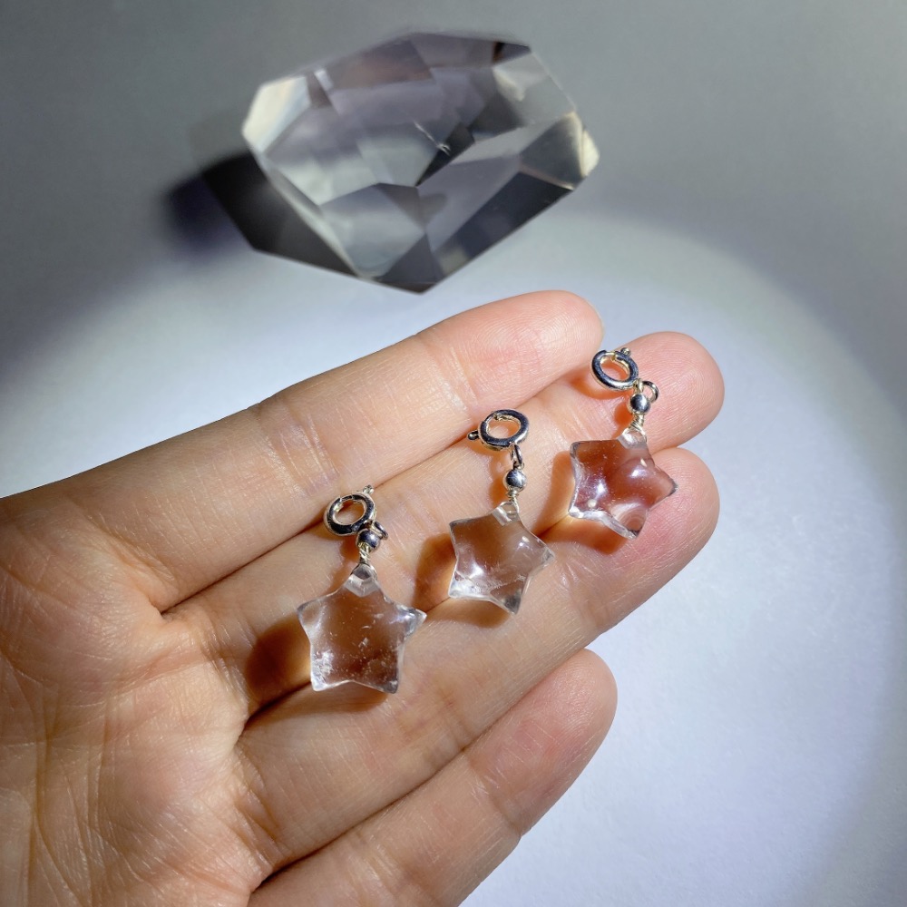 BKL天然白水晶五角星星｜隨意扣-細節圖5