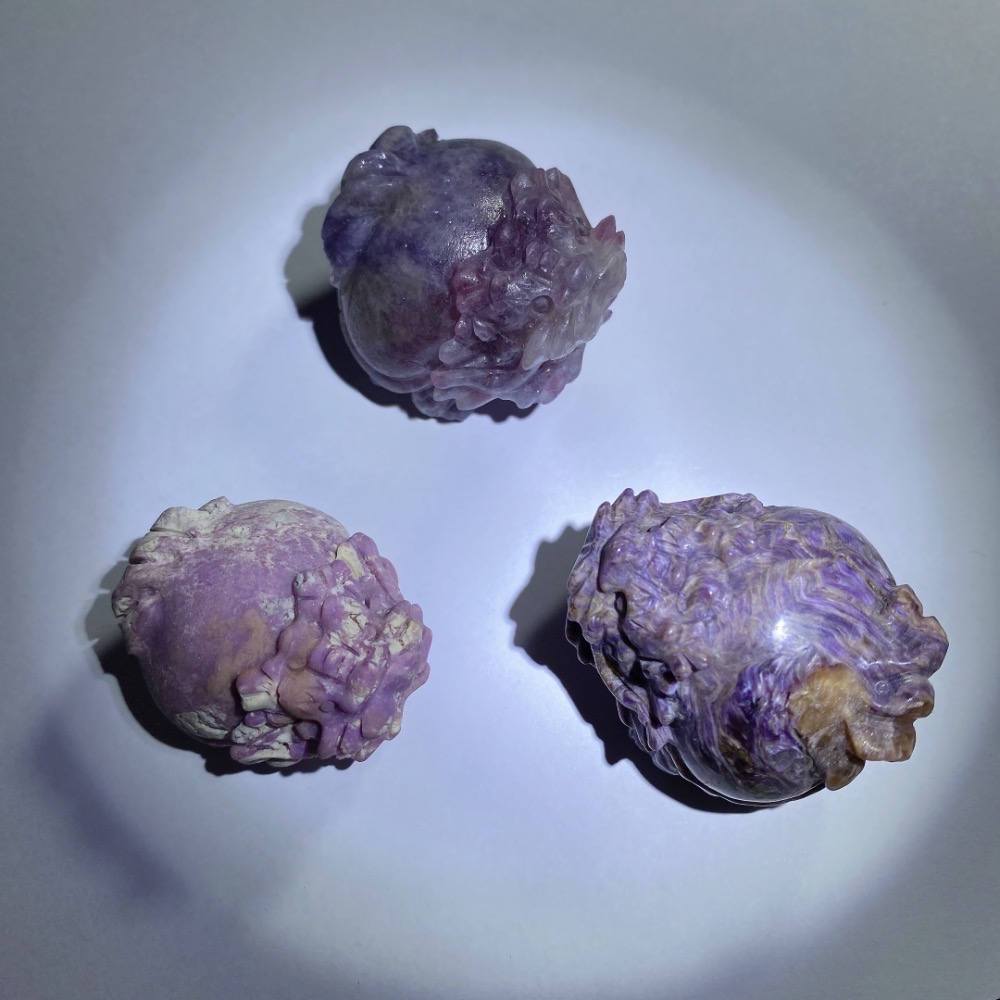 BKL紫龍晶x紫雲母x紫粉碧璽龍龜雕刻-細節圖2