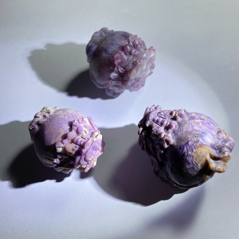 BKL紫龍晶x紫雲母x紫粉碧璽龍龜雕刻-細節圖3