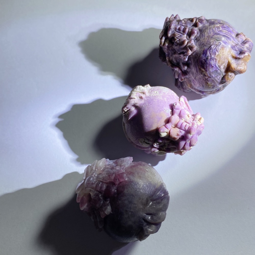 BKL紫龍晶x紫雲母x紫粉碧璽龍龜雕刻-細節圖7