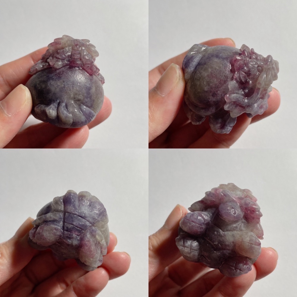 BKL紫龍晶x紫雲母x紫粉碧璽龍龜雕刻-規格圖10