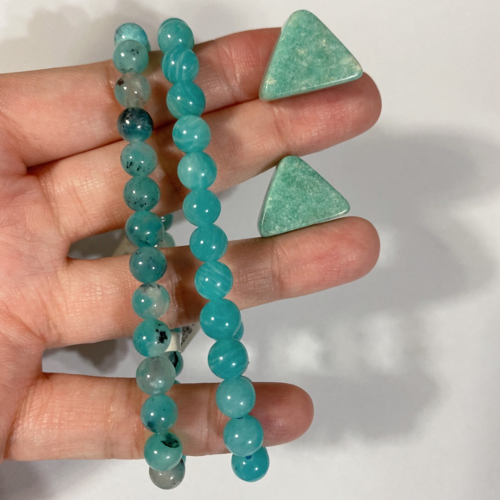 BKL綠天河石三角形雕刻｜直通孔-細節圖5